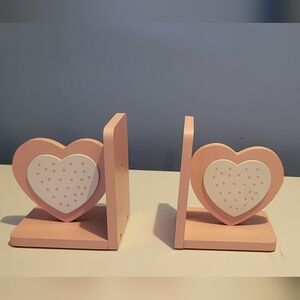 Pink Heart Bookends